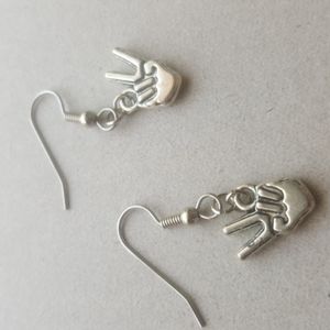 Peace Sign Earrings Sign Language Boho Hippie